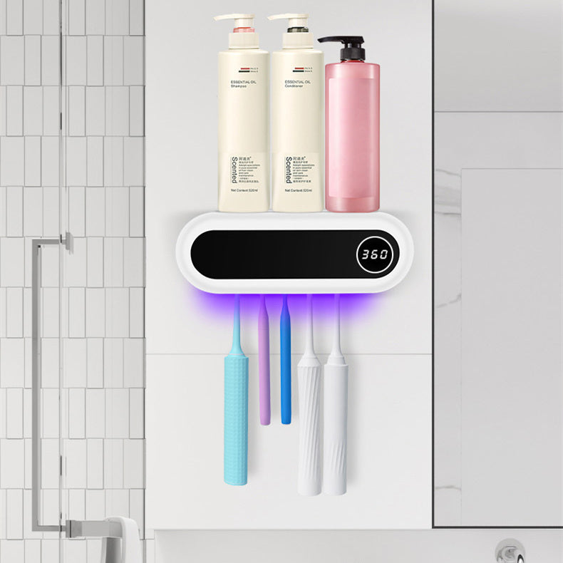Smart Wall-Mounted Toothbrush Holder with UV Sterilizer & Toothpaste Dispenser