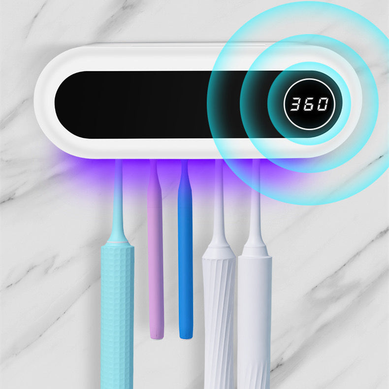 Smart Wall-Mounted Toothbrush Holder with UV Sterilizer & Toothpaste Dispenser