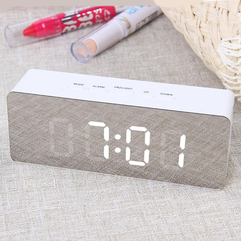 Digital LED mirror clock