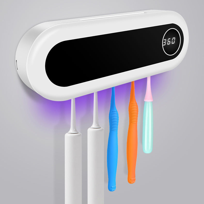 Smart Wall-Mounted Toothbrush Holder with UV Sterilizer & Toothpaste Dispenser