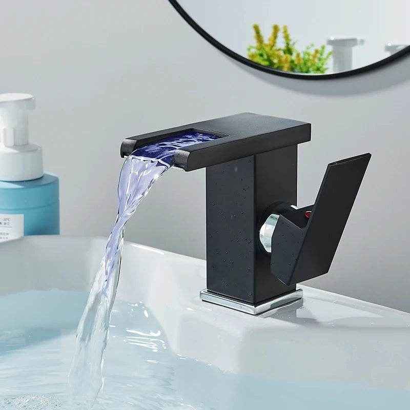 LED Waterfall Bathroom Faucet