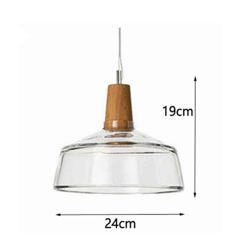 Modern Led Glass Pendant Light Fixture With Wood Vintage Rustic Hanging Lamp For Cafe Bar Restaurant Home Deco Loft Lighting