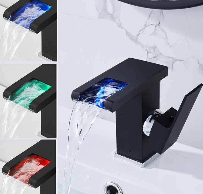 Luminous waterfall faucet