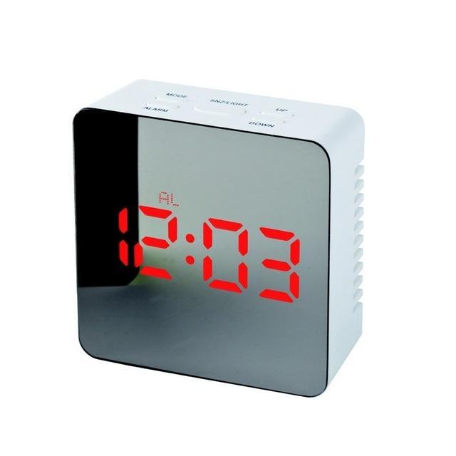 Digital LED mirror clock