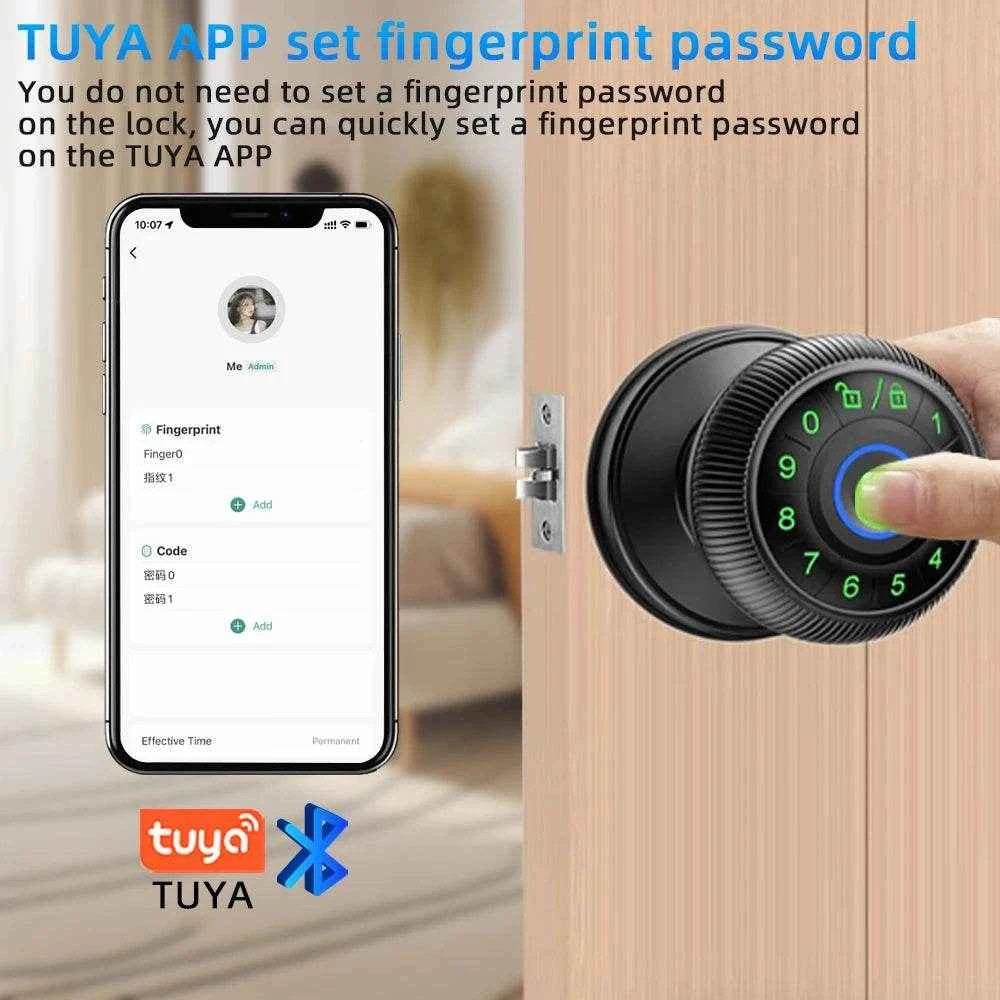 RAYKUBE Q6 Tuya BLE Smart Fingerprint Door Lock with Password/Key/APP Unlock – Free US Delivery