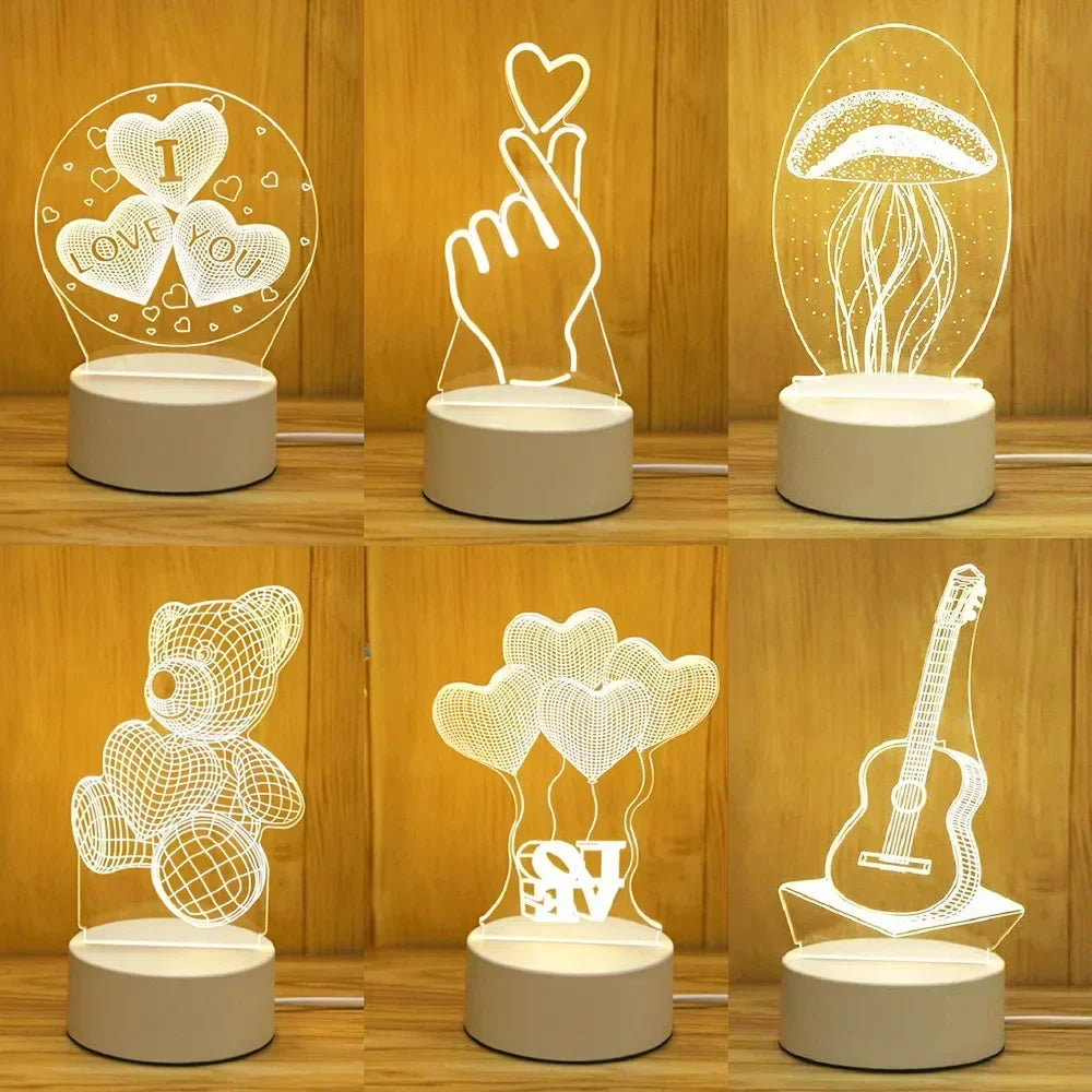 3D Romantic Love Decoration LED Lamp