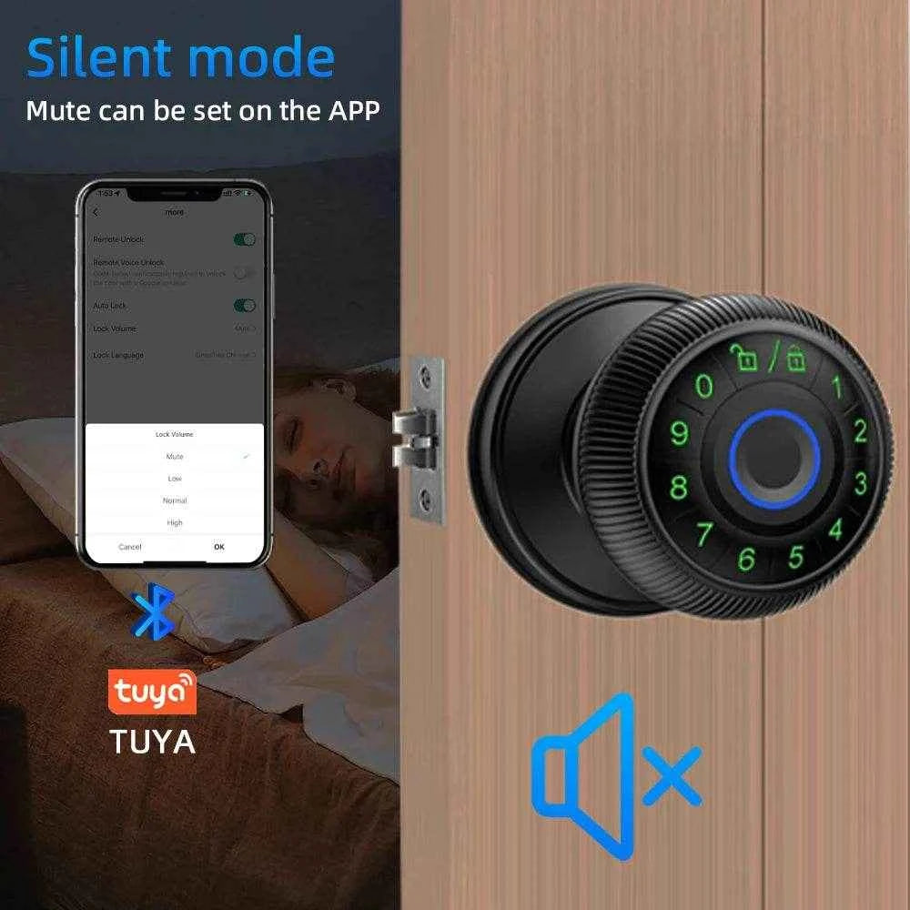 RAYKUBE Q6 Tuya BLE Smart Fingerprint Door Lock with Password/Key/APP Unlock – Free US Delivery