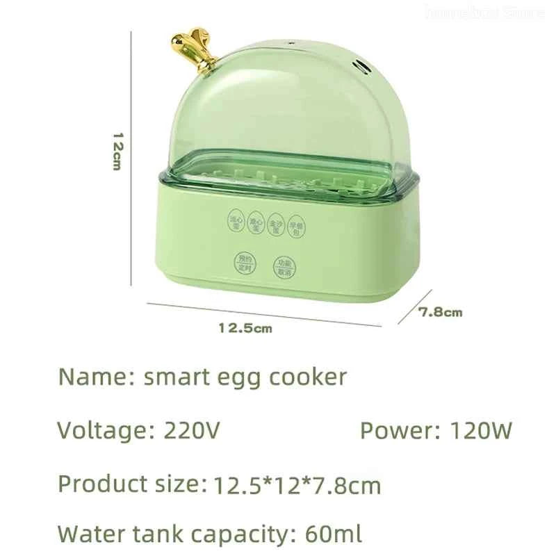 120W Electric Egg Boiler Smart Steamer Timing Egg Cooker 2 Eggs Breakfast Machine Mini Portable Steamer Automatic Power Off 220V