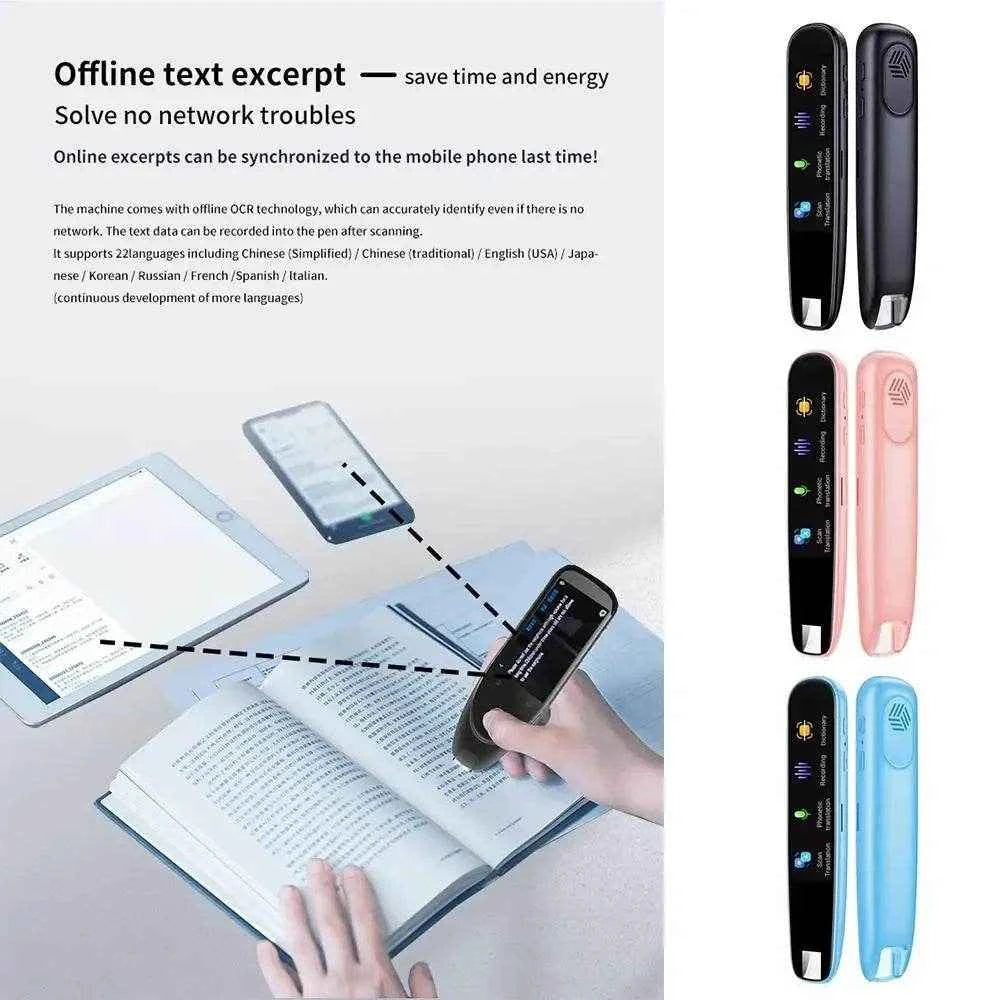 Smart AI Scan Reader Voice Translator Pen – 112 Languages, Portable, WIFI, for Dyslexia & Autism