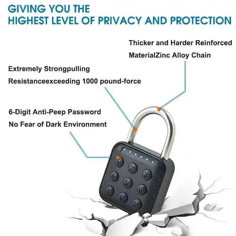 Digital 6-Digit Combination Electronic Padlock for Doors, Lockers, Toolboxes, Luggage – Indoor & Outdoo