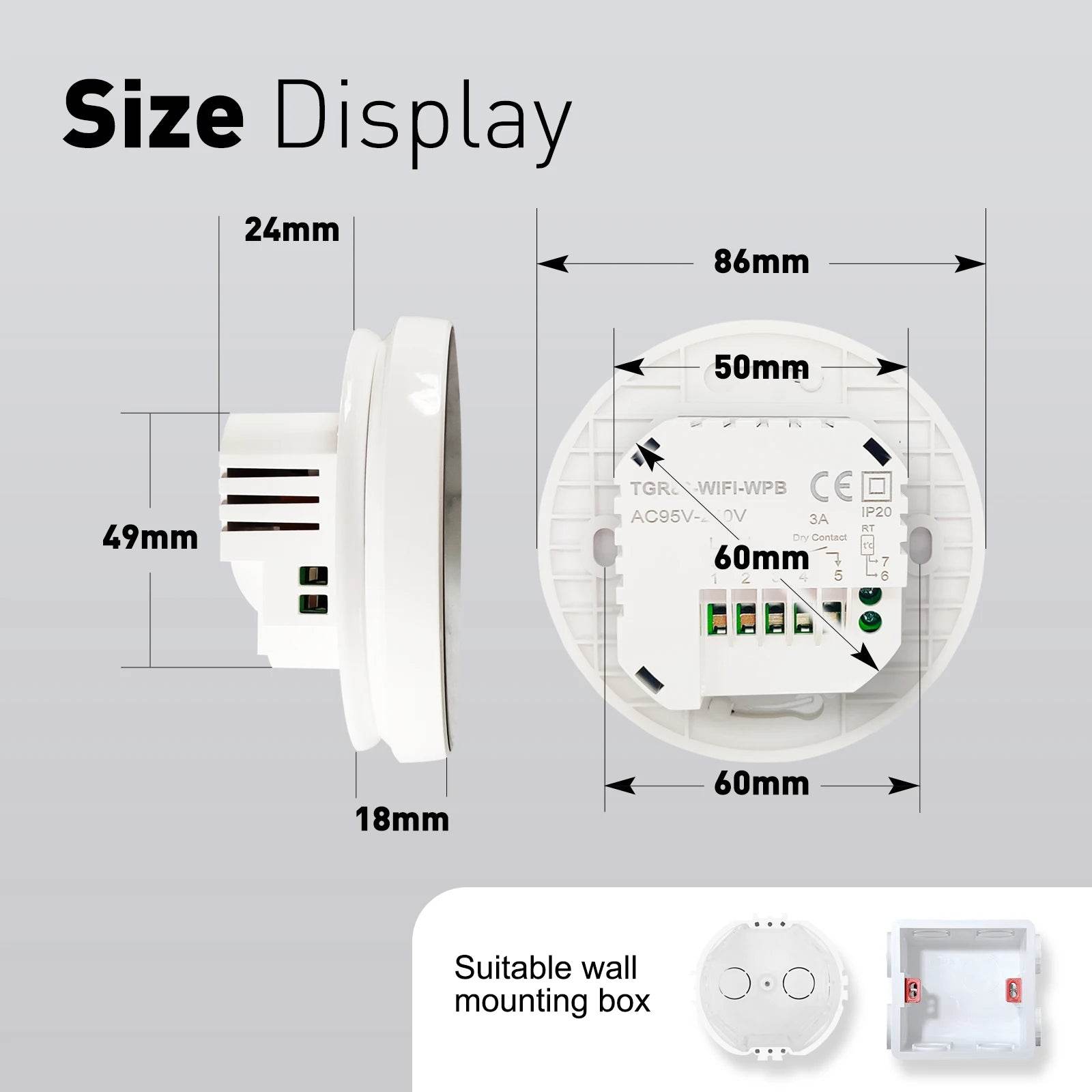 Tuya Smart WiFi Thermostat – Touch Control - Novara®