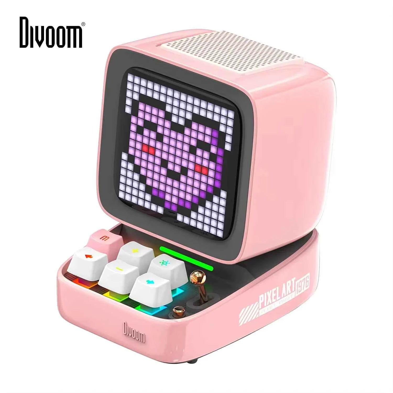 Divoom Ditoo-Pro Retro Pixel Art Bluetooth Speaker & Alarm Clock with DIY LED Display Board, Cute Home Light Decoration Gift