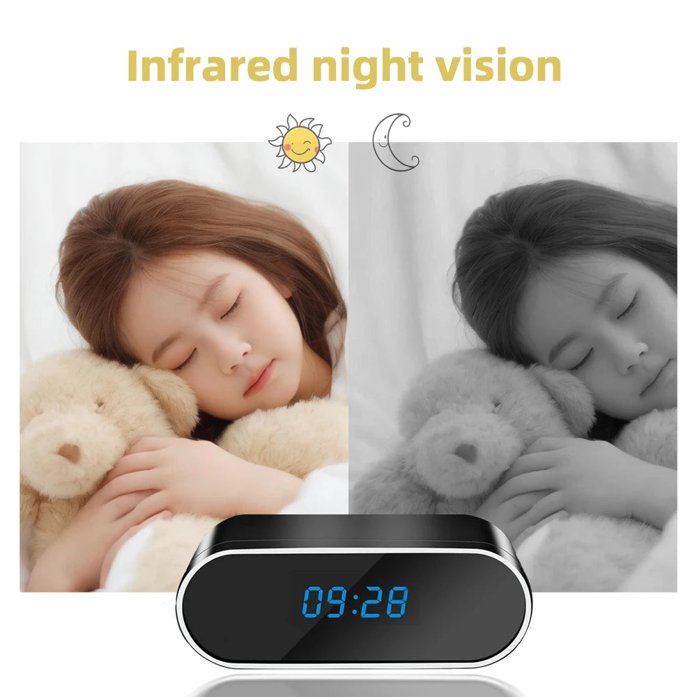 Mini Wi-Fi Night Vision HD Camera Clock