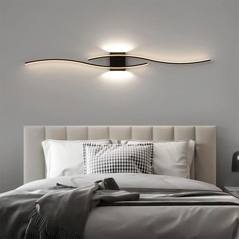 Double Curve Design Remote Control Wall Lamp