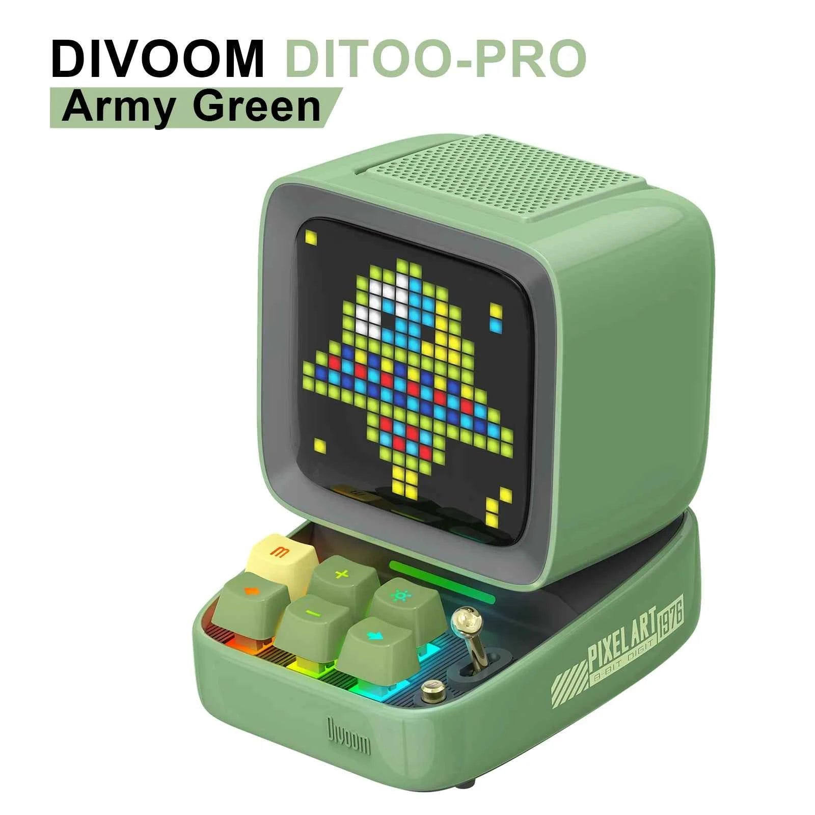 Divoom Ditoo-Pro Retro Pixel Art Bluetooth Speaker & Alarm Clock with DIY LED Display Board, Cute Home Light Decoration Gift