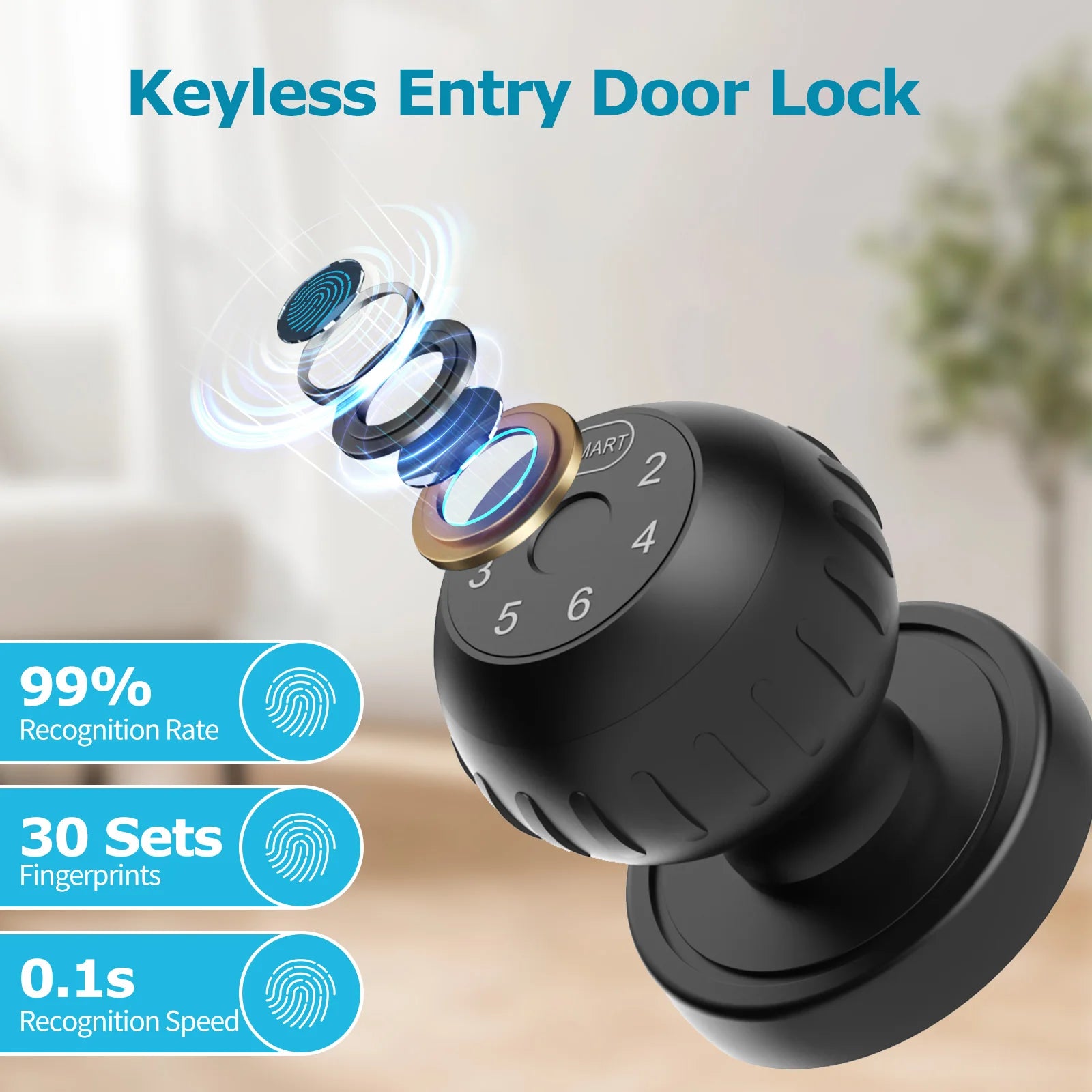 App Remote Control Smart Fingerprint Door Lock