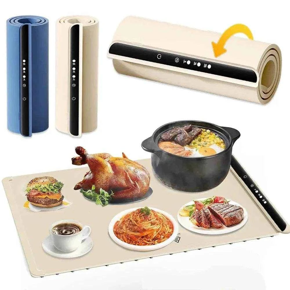 Electric Warming Tray – Portable Foldable Silicone Food & Coffee Warmer Mat