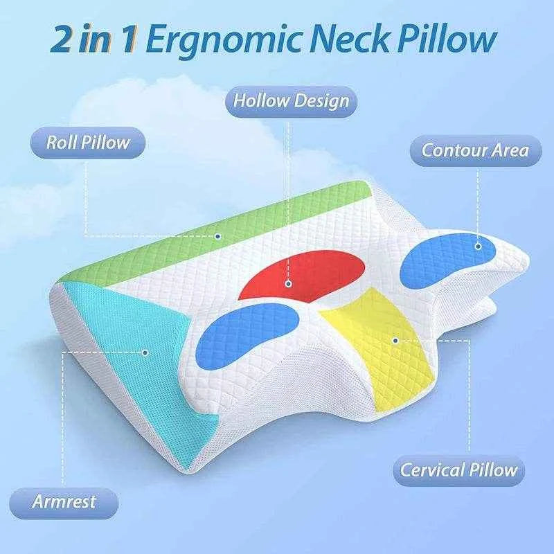 Memory Foam Ergonomic Cervical Neck Pillow