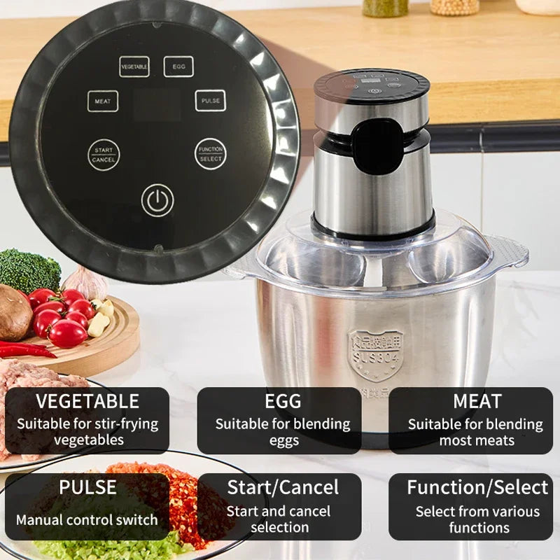 5L Electric Stainless Steel Meat Vegetable Grinder