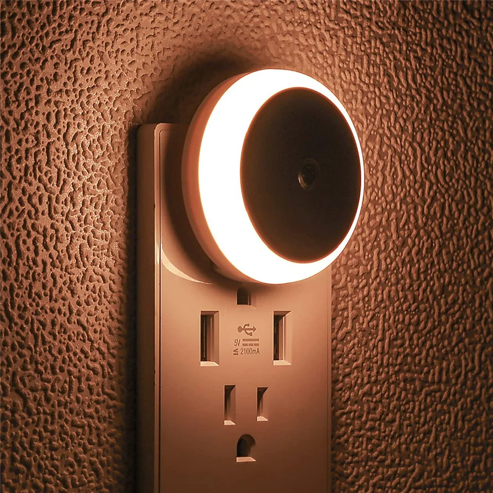 Plug In Sensor Smart Round Night Light