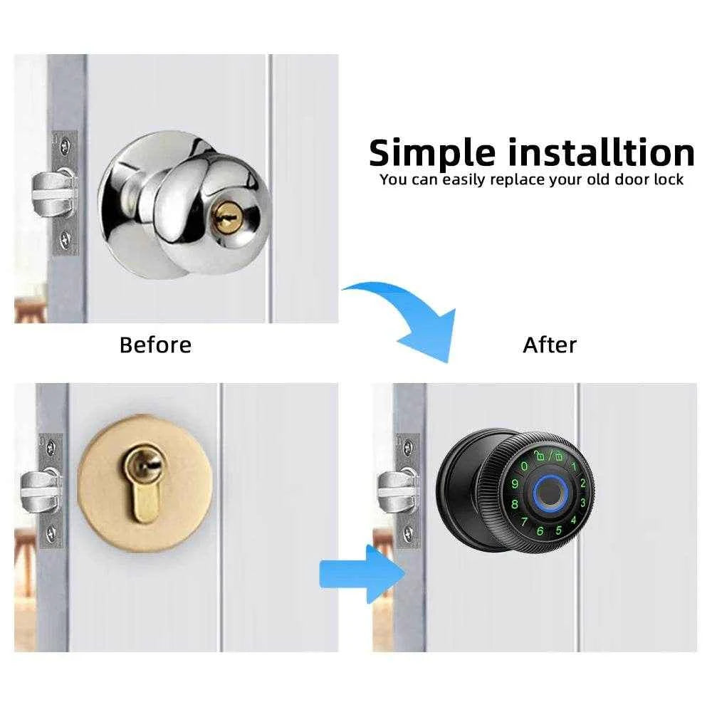 RAYKUBE Q6 Tuya BLE Smart Fingerprint Door Lock with Password/Key/APP Unlock – Free US Delivery