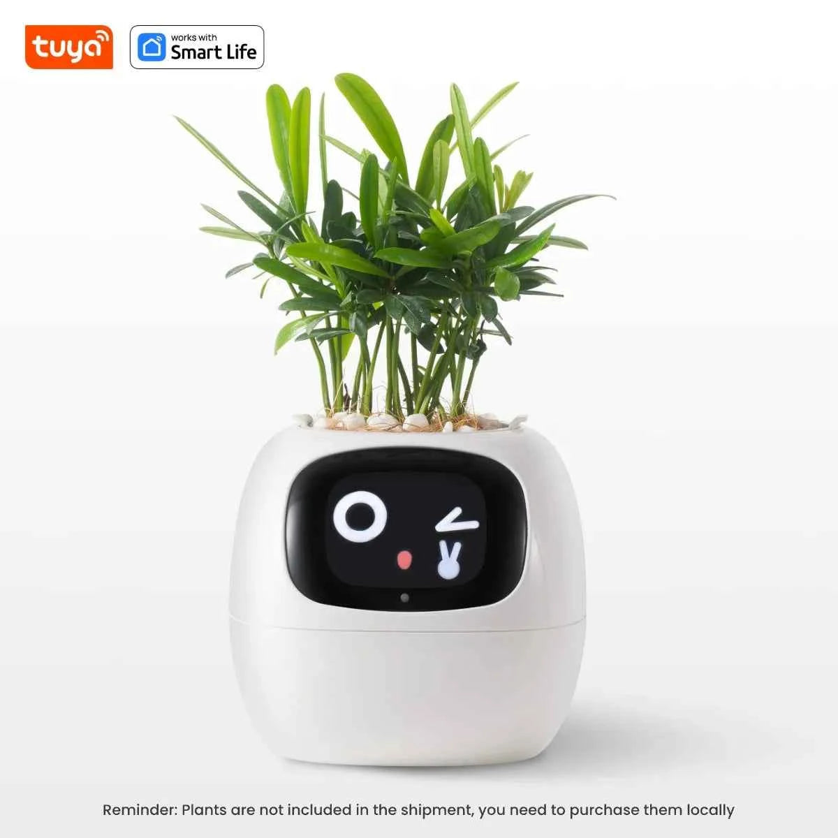 Tuya Ivy Smart Planter with 49+ Expressions, 7 Smart Sensors, and AI Chips for Easy Plant Care