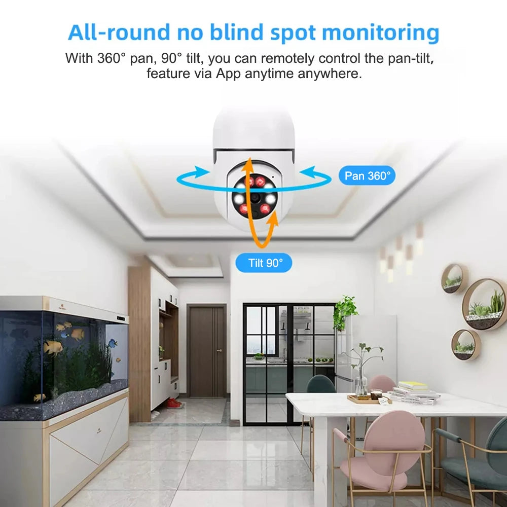 Night Vision Automatic Human Tracking Bulb Camera