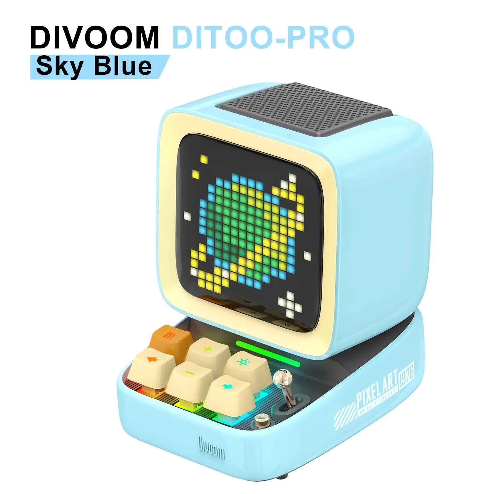 Divoom Ditoo-Pro Retro Pixel Art Bluetooth Speaker & Alarm Clock with DIY LED Display Board, Cute Home Light Decoration Gift