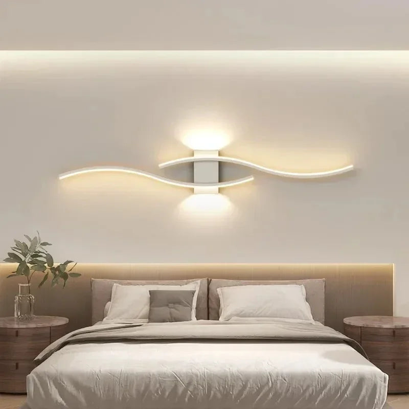 Double Curve Design Remote Control Wall Lamp