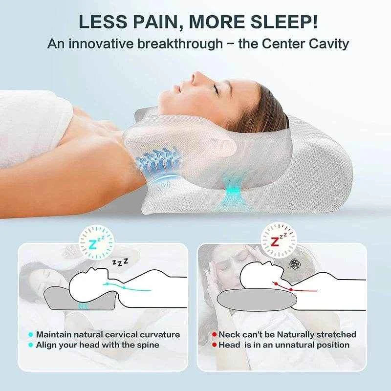 Memory Foam Ergonomic Cervical Neck Pillow