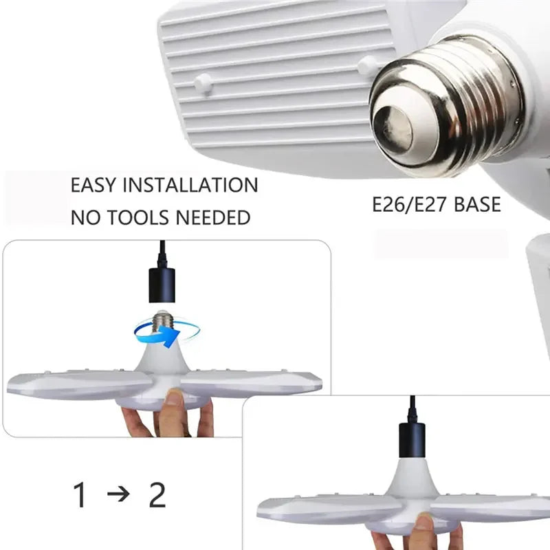 Foldable Fan Blade Design LED Bulb