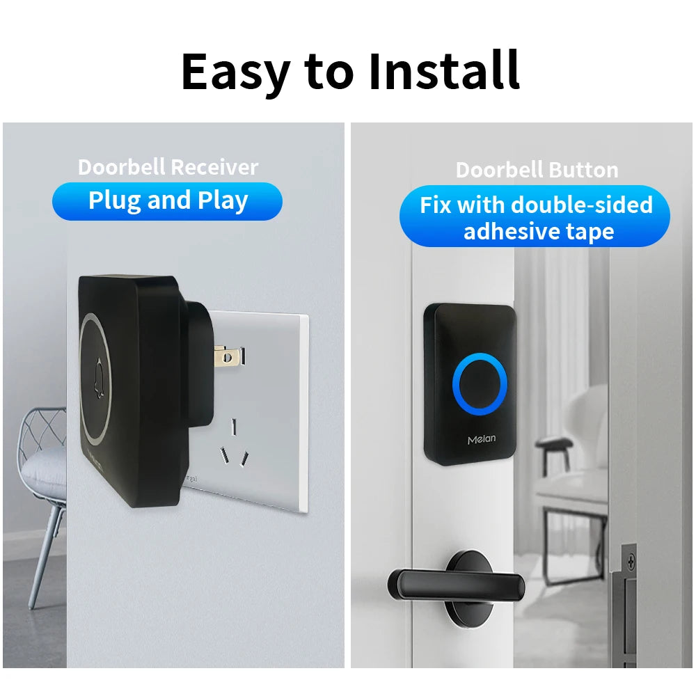 Volume Adjustable Wireless Security Doorbell