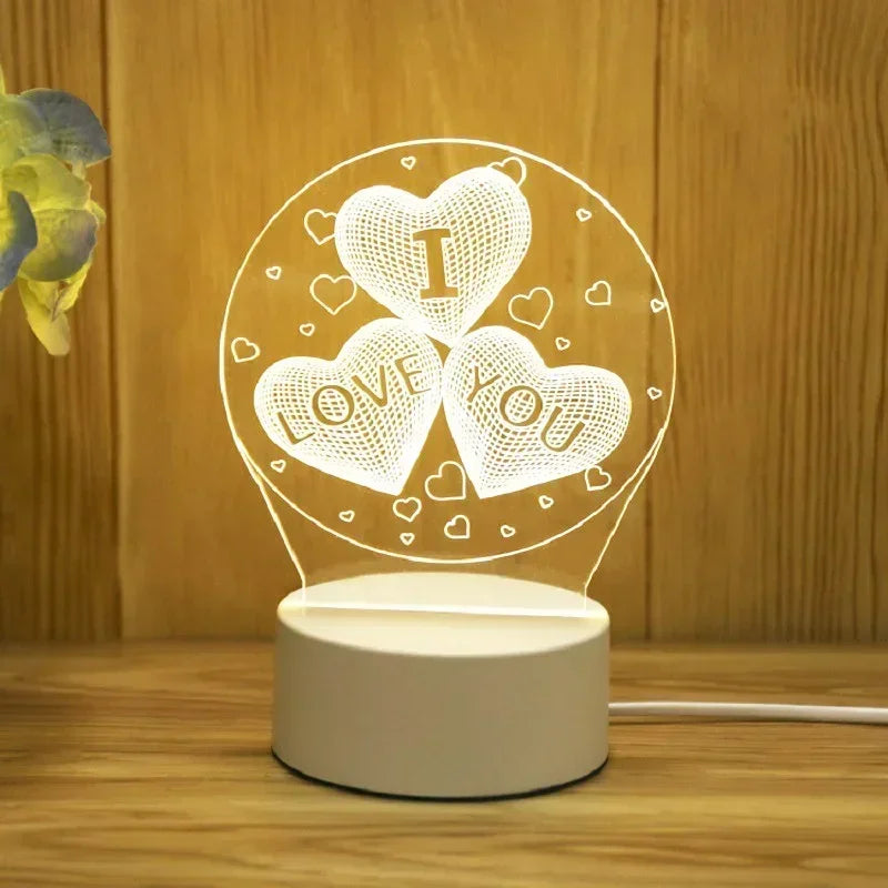 3D Romantic Love Decoration LED Lamp