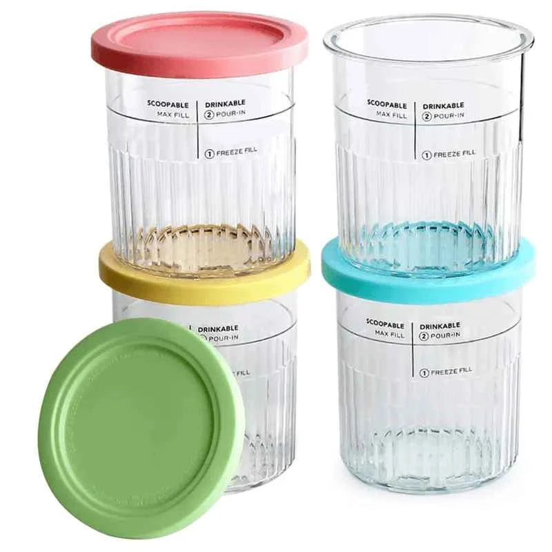 4PCS Ice Cream Storage Containers with Lids for Ninja Creami NC500/NC501