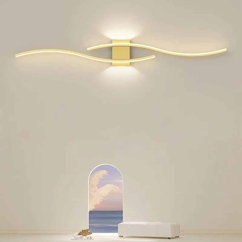 Double Curve Design Remote Control Wall Lamp