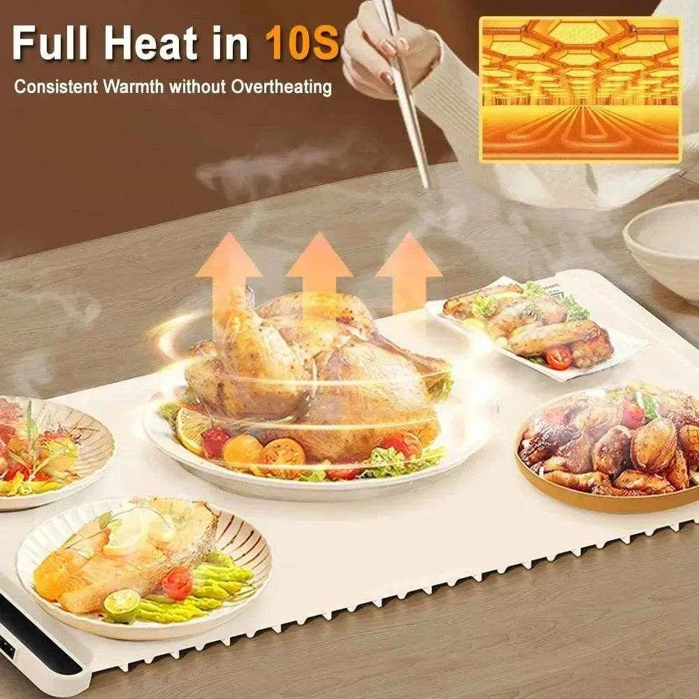 Electric Warming Tray – Portable Foldable Silicone Food & Coffee Warmer Mat