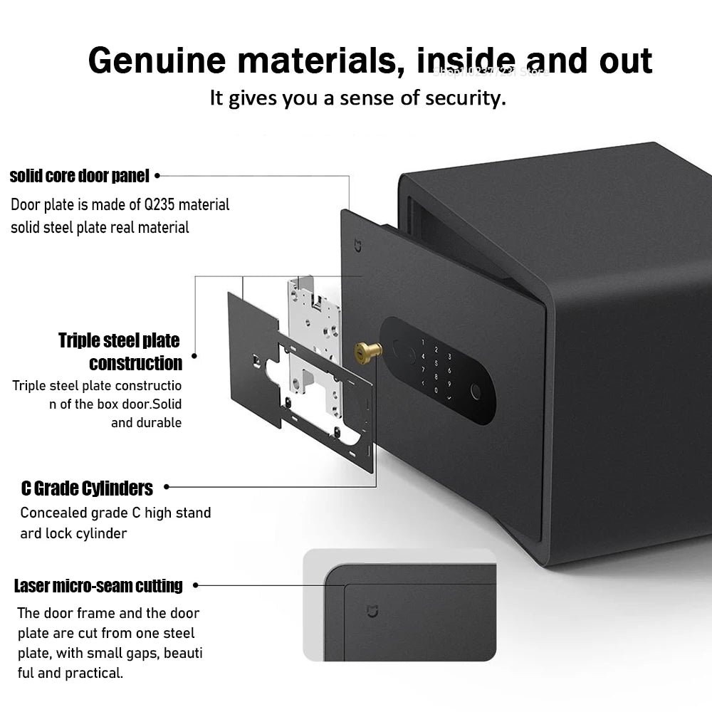 2025 Xiaomi Mijia Smart Safe Deposit Box with Fingerprint Unlock & Vibration Warning - Novara®