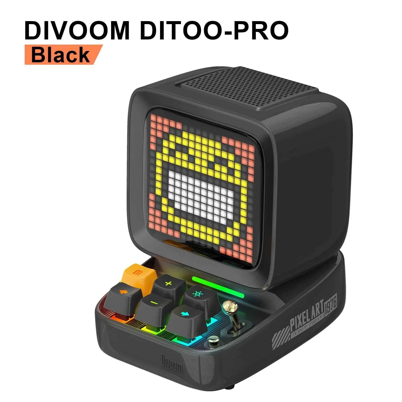 Divoom Ditoo-Pro Retro Pixel Art Bluetooth Speaker & Alarm Clock with DIY LED Display Board, Cute Home Light Decoration Gift