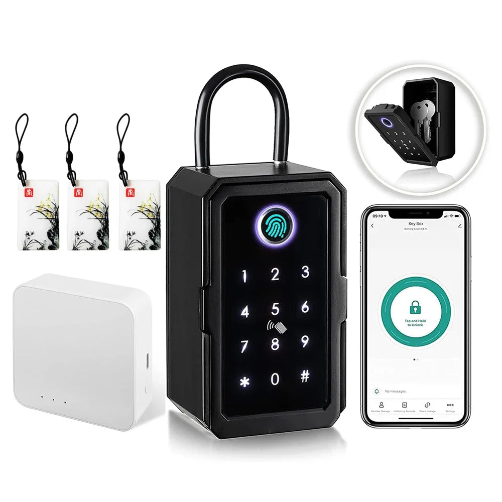 Tuya/TTlock Bluetooth Fingerprint Smart Lock Box with WiFi for Remote Access - Novara®