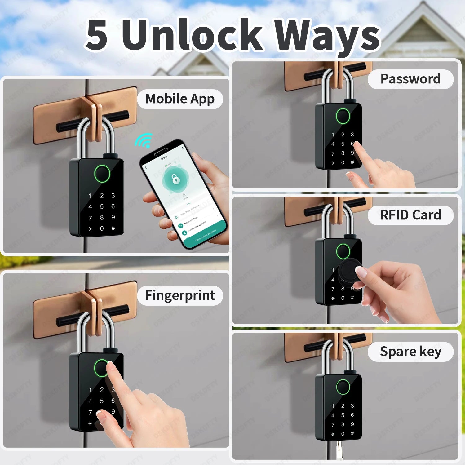 Home Security Password Touch Screen Padlock