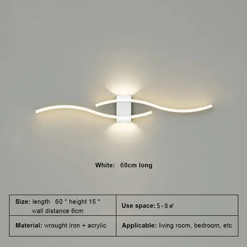 Double Curve Design Remote Control Wall Lamp