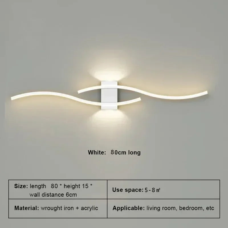 Double Curve Design Remote Control Wall Lamp