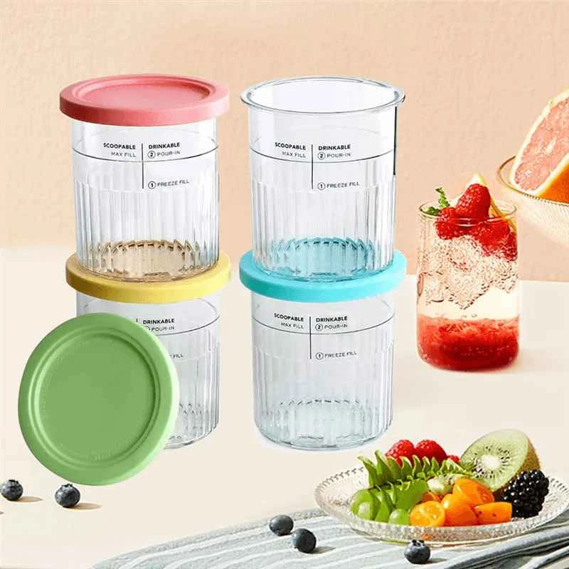 4PCS Ice Cream Storage Containers with Lids for Ninja Creami NC500/NC501