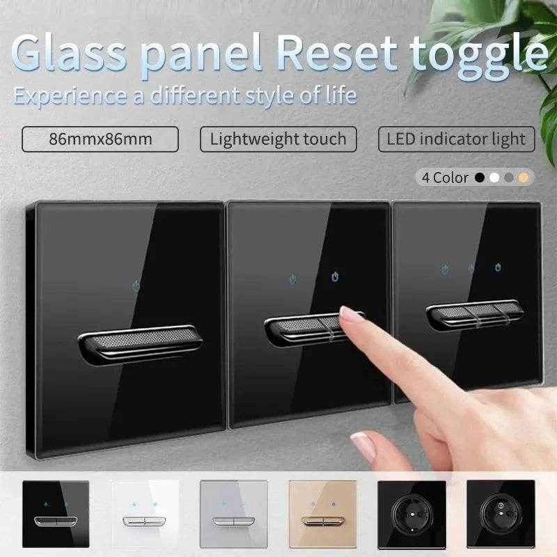 Glass Panel LED Wall Switch & Socket