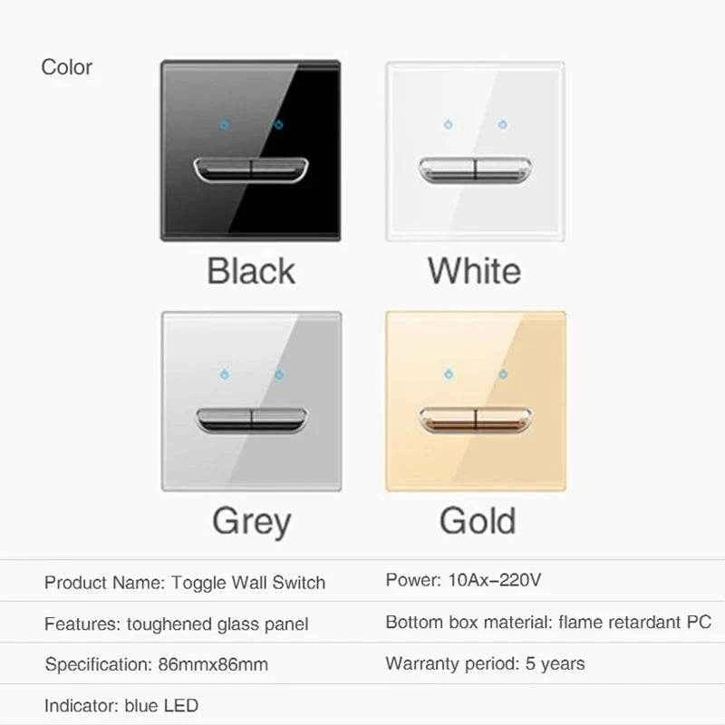 Glass Panel LED Wall Switch & Socket