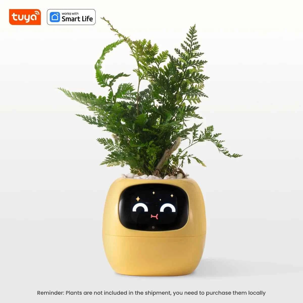 Tuya Ivy Smart Planter with 49+ Expressions, 7 Smart Sensors, and AI Chips for Easy Plant Care