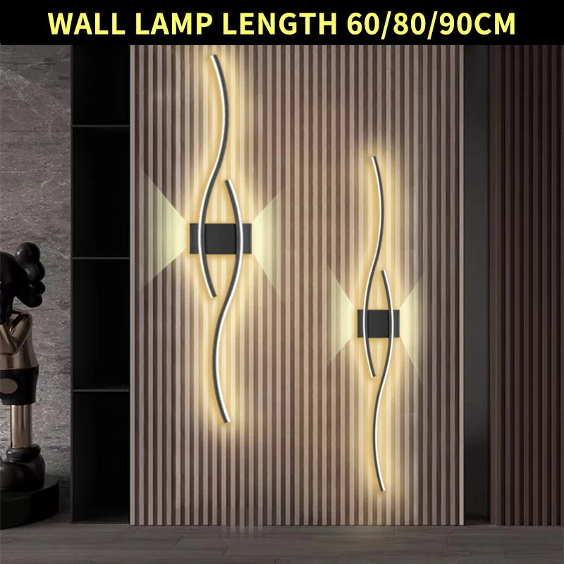 Double Curve Design Remote Control Wall Lamp