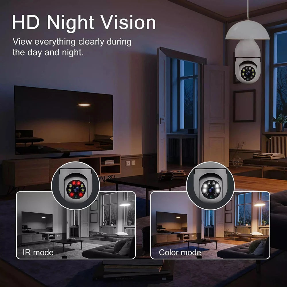 Night Vision Automatic Human Tracking Bulb Camera