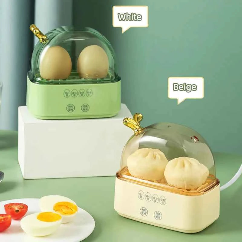 120W Electric Egg Boiler Smart Steamer Timing Egg Cooker 2 Eggs Breakfast Machine Mini Portable Steamer Automatic Power Off 220V