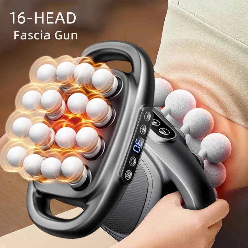 16-Head High-Frequency Fascia Massage Gun